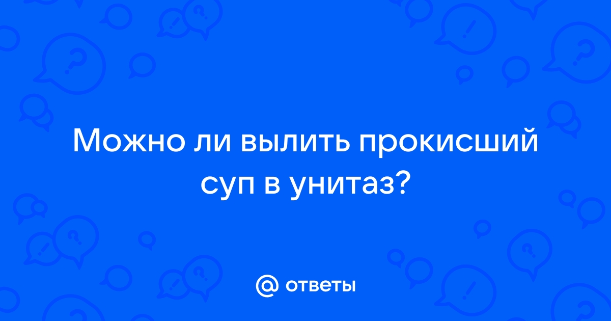 Можно ли смывать суп в унитаз