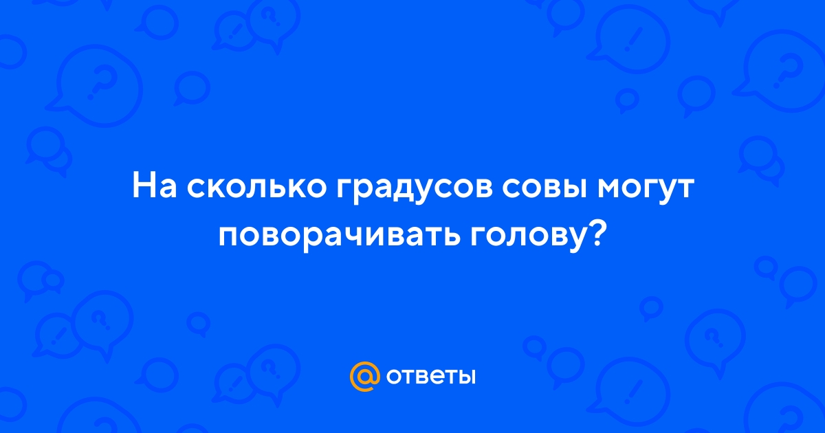 Ответы Mail.ru: На сколько градусов совы могут поворачивать голову?