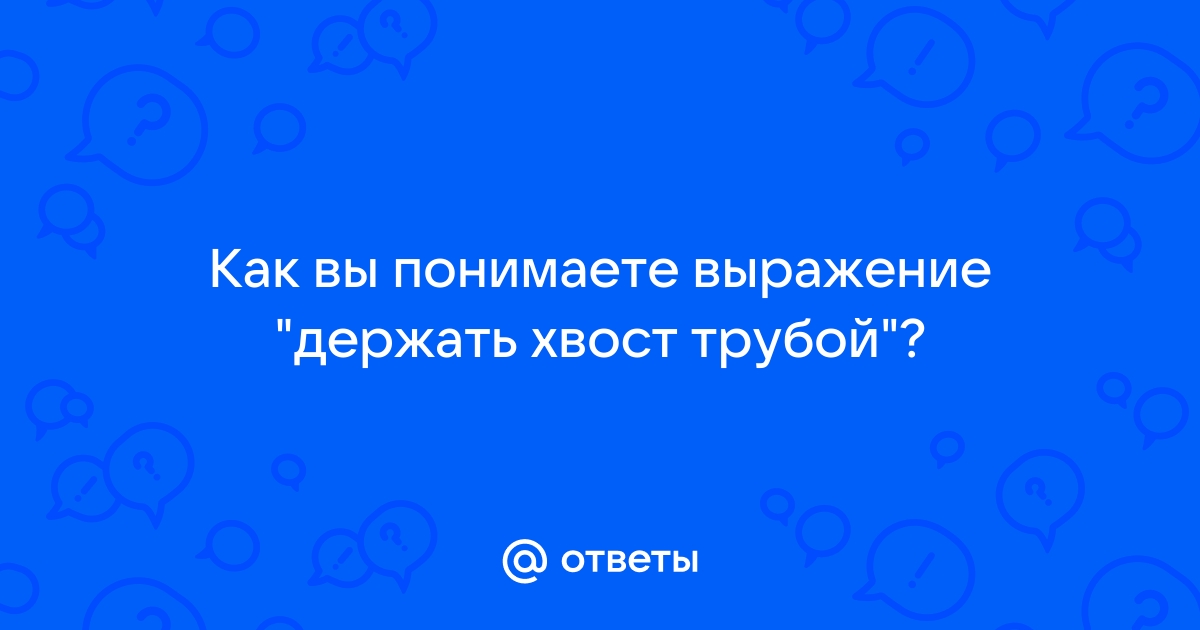 Хвост трубой выражение что значит