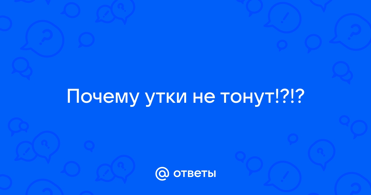 Объяснить необъяснимое: как плавает утка?