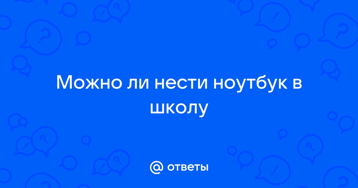 Можно ли приносить ноутбук в школу