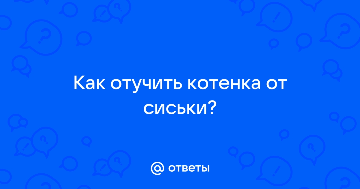 Как отучить котенка от сиськи?