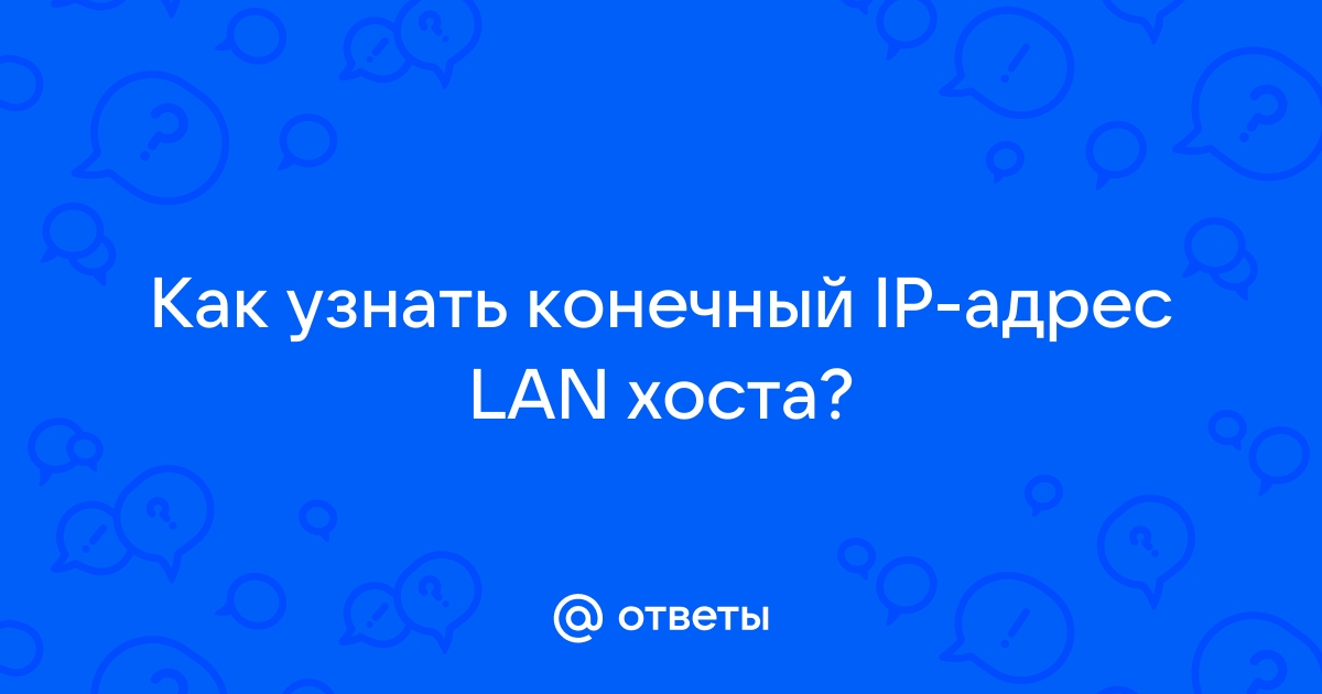 Lan хост как узнать