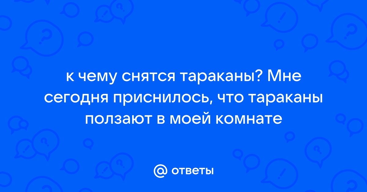 Приснился тараканы, к чему снится тараканы, узнать …