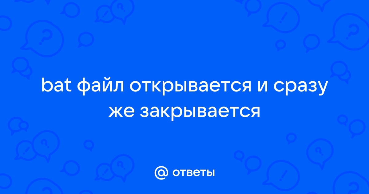 Bat файл открывается и сразу закрывается