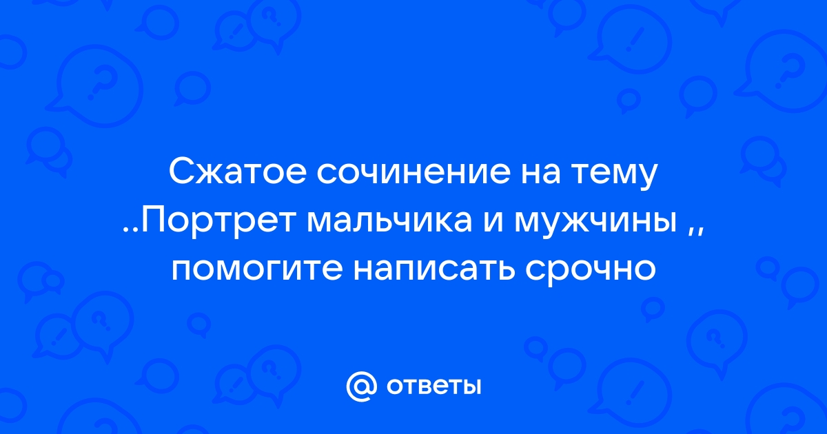 Изложение на тему портрет мальчика и мужчины