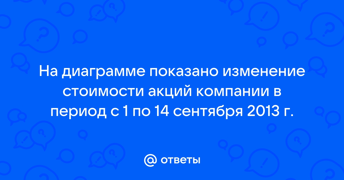 На диаграмме изображена стоимость акций компании в период с 1 по 14 сентября 2013 года