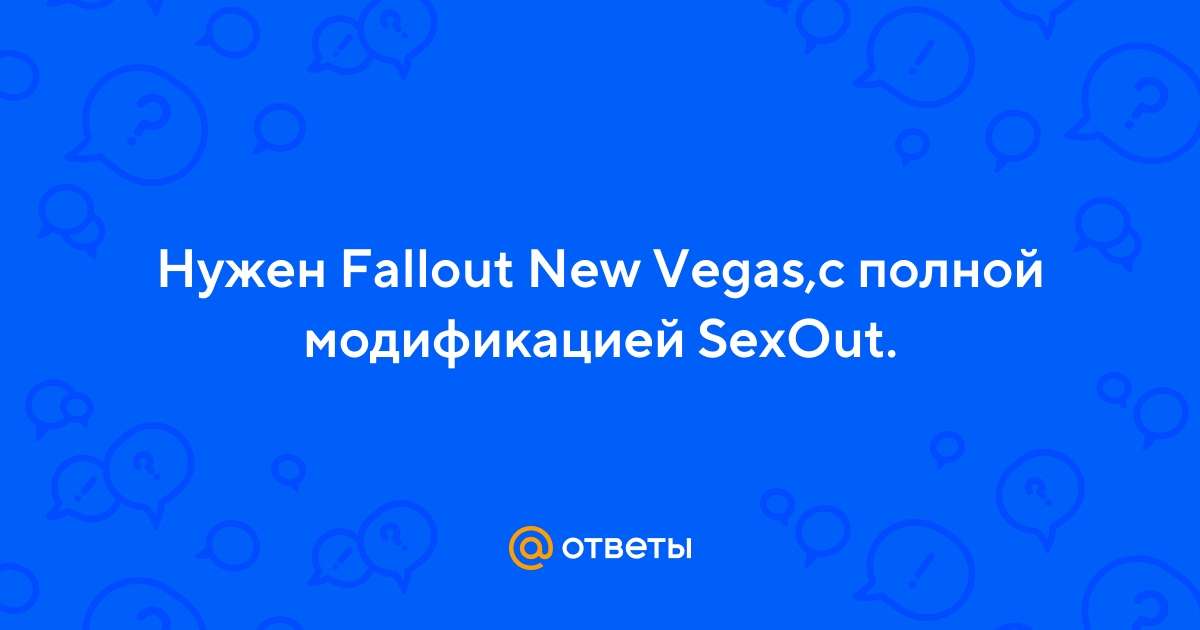Sexout fallout new vegas Best Fallout