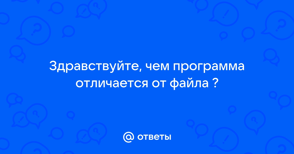 Чем файл отличается от программы