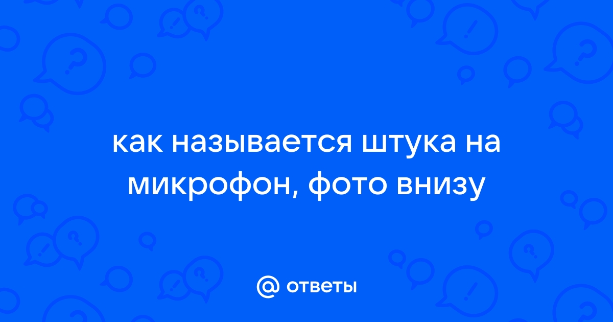 Как называется штука для микрофона от звука на фоне