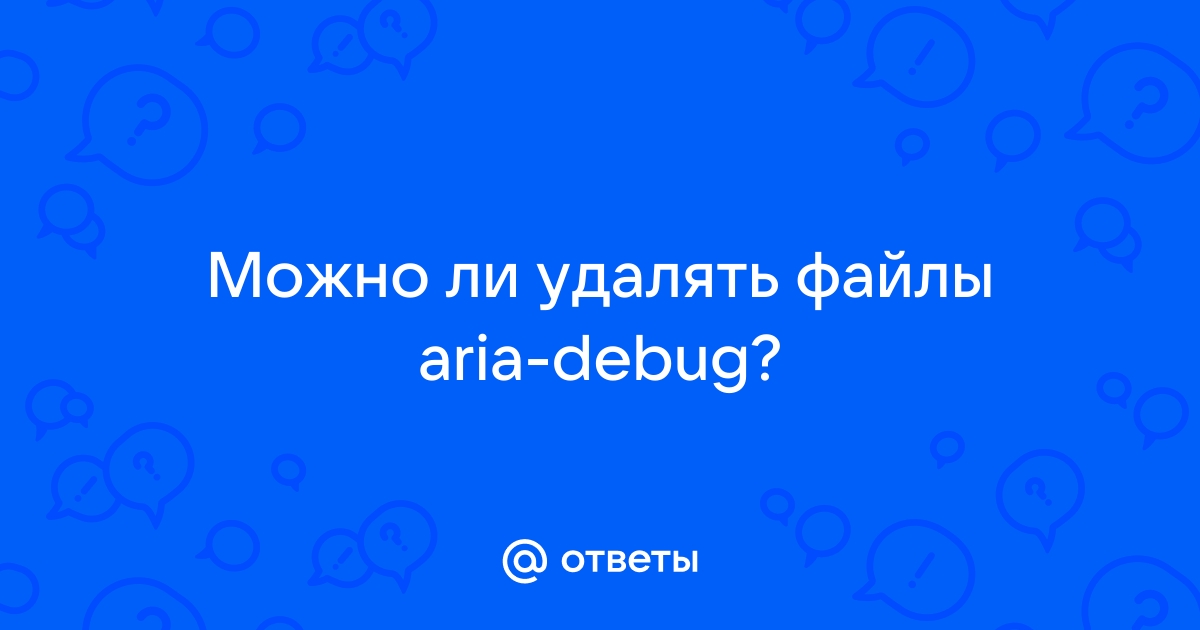 Файл aria debug что это