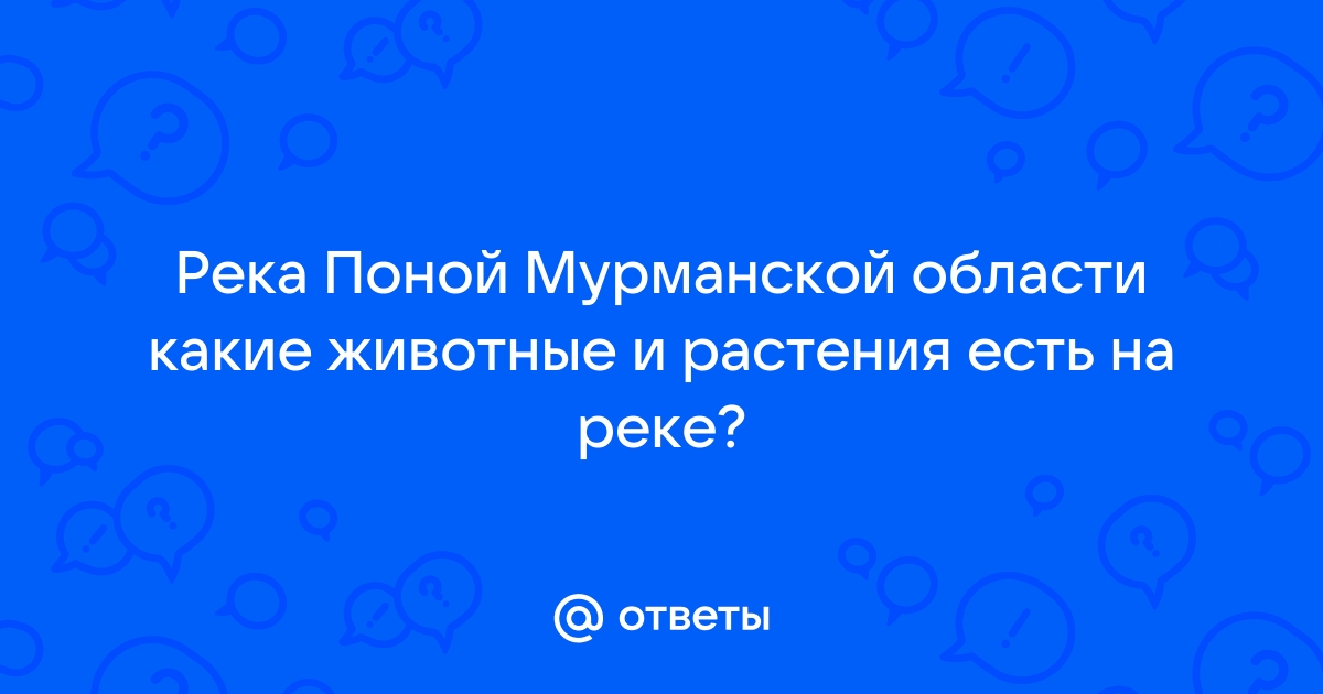 Описание реки поной мурманской области по плану