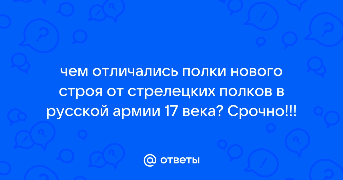 Полки нового строя в 17 веке