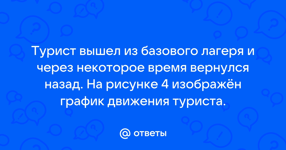 Турист вышел из базового лагеря и через некоторое время вернулся назад на рисунке 10 изображен