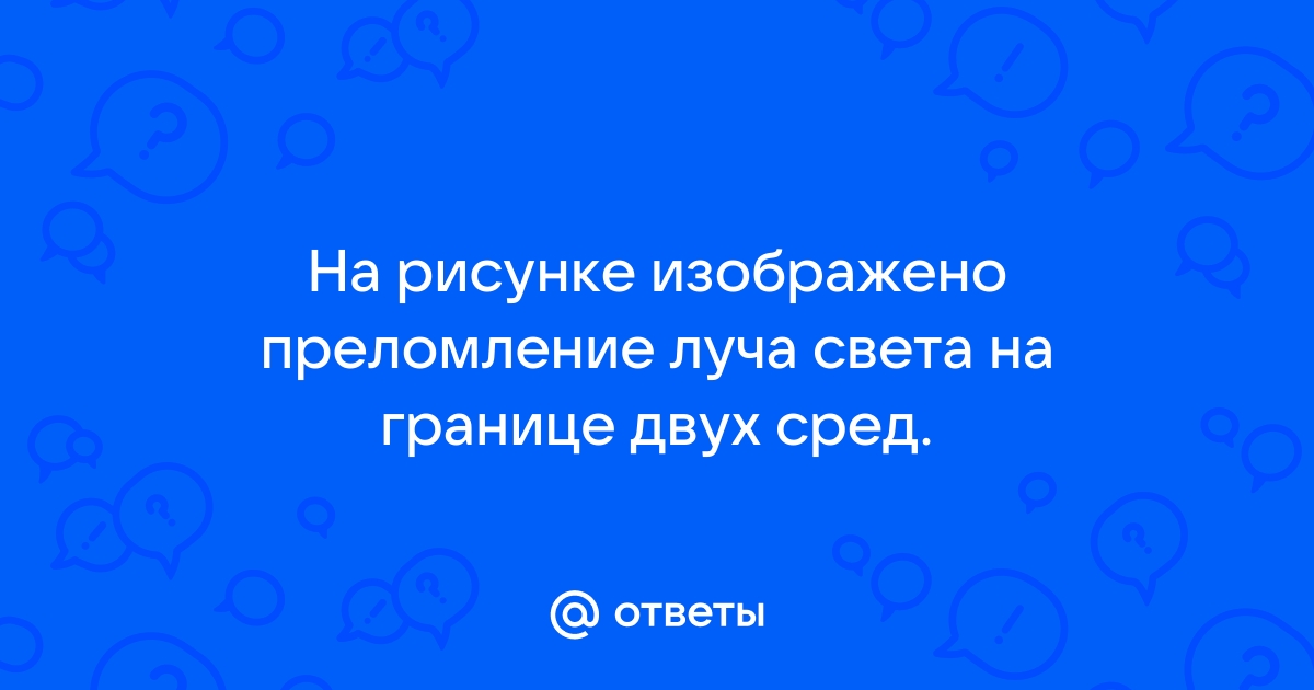 На рисунке изображено преломление луча света на границе