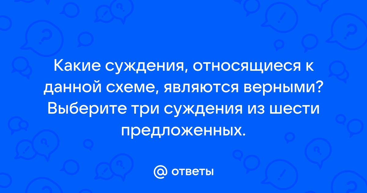 Какие суждения относящиеся к схеме являются верными выберите три суждения из шести