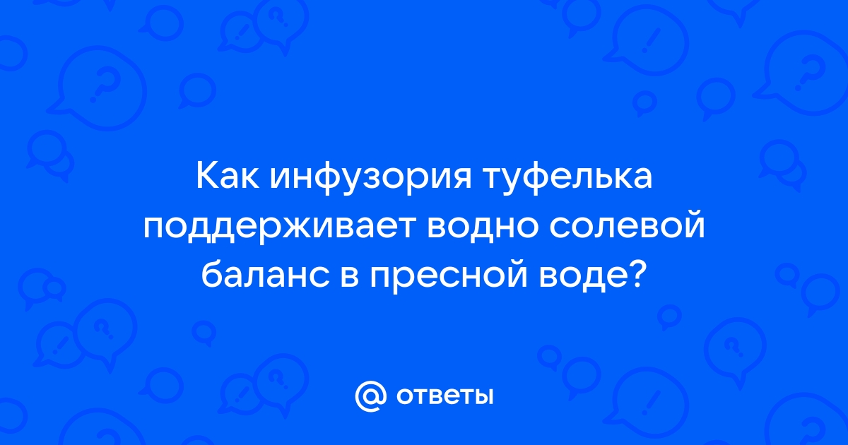 Как инфузория поддерживает водно солевой баланс