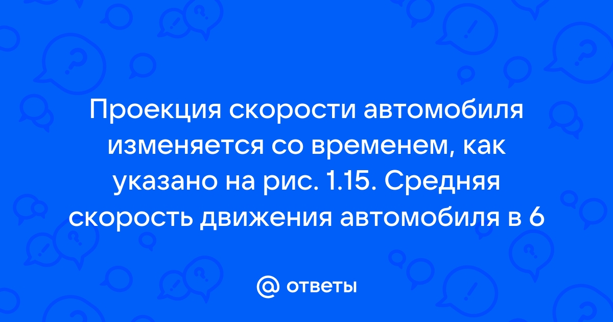 Проекция скорости автомобиля