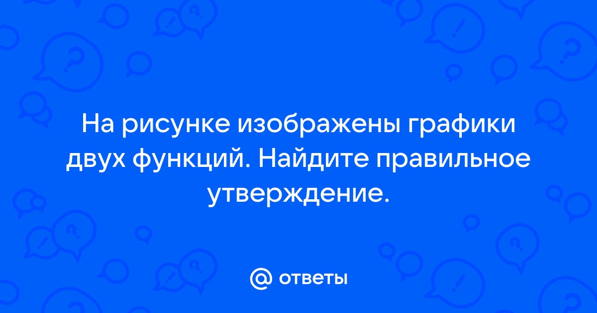 На рисунке изображены графики двух функций найдите правильное утверждение