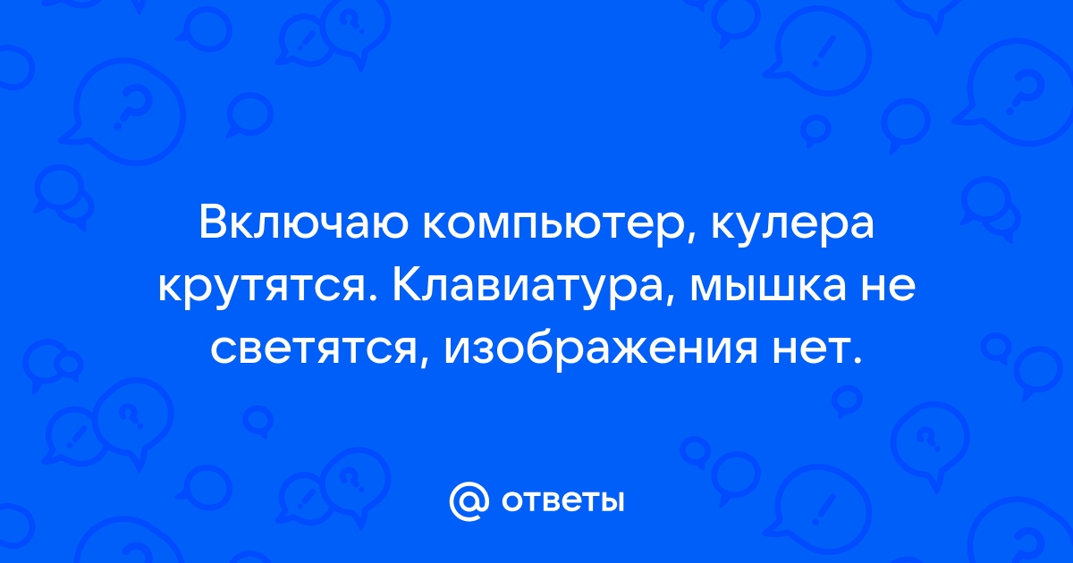 Кулера крутятся а изображения нет