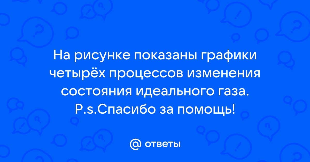 На рисунке показаны графики четырех процессов изменения состояния идеального газа