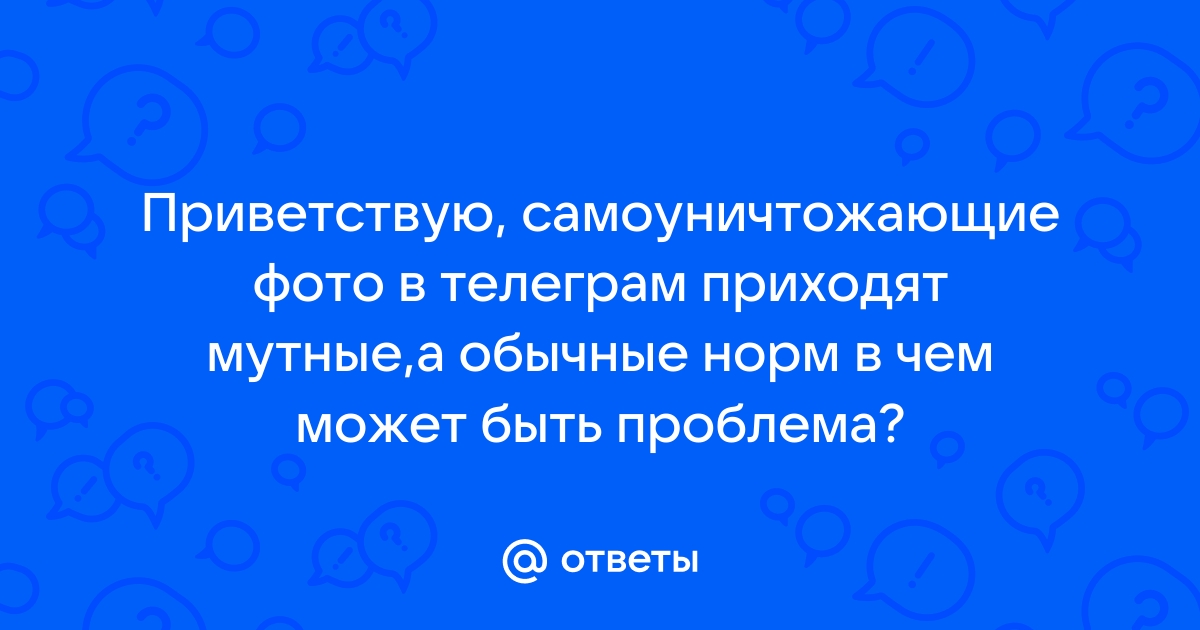 Самоуничтожающее фото в телеграмме