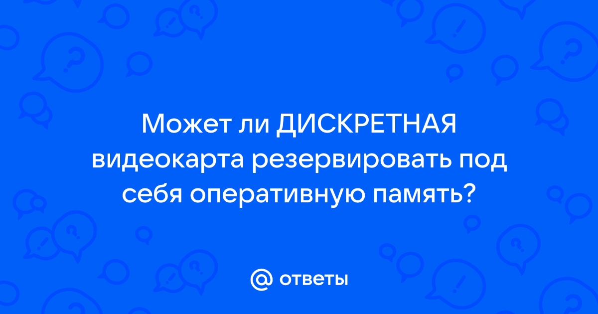 Объем зарезервированной памяти