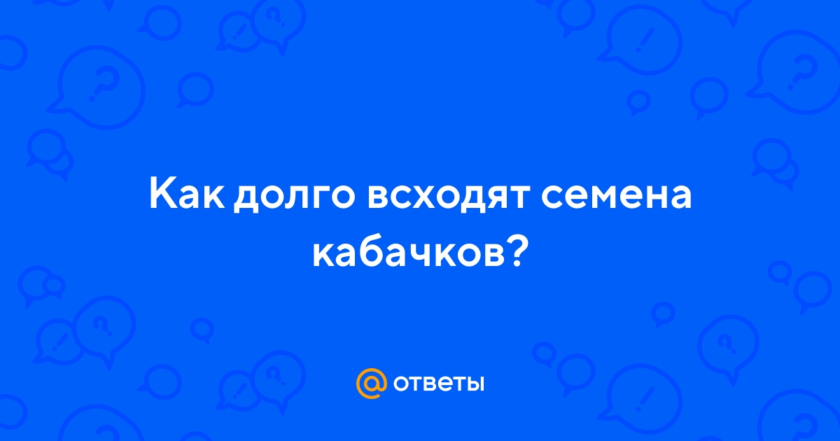 Ответы Mail.ru: Как долго всходят семена кабачков?