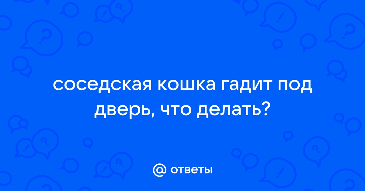 КАК отучить соседскую кошку гадить мне под дверь?