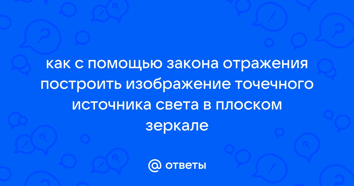 Как с помощью закона отражения построить изображение точечного источника