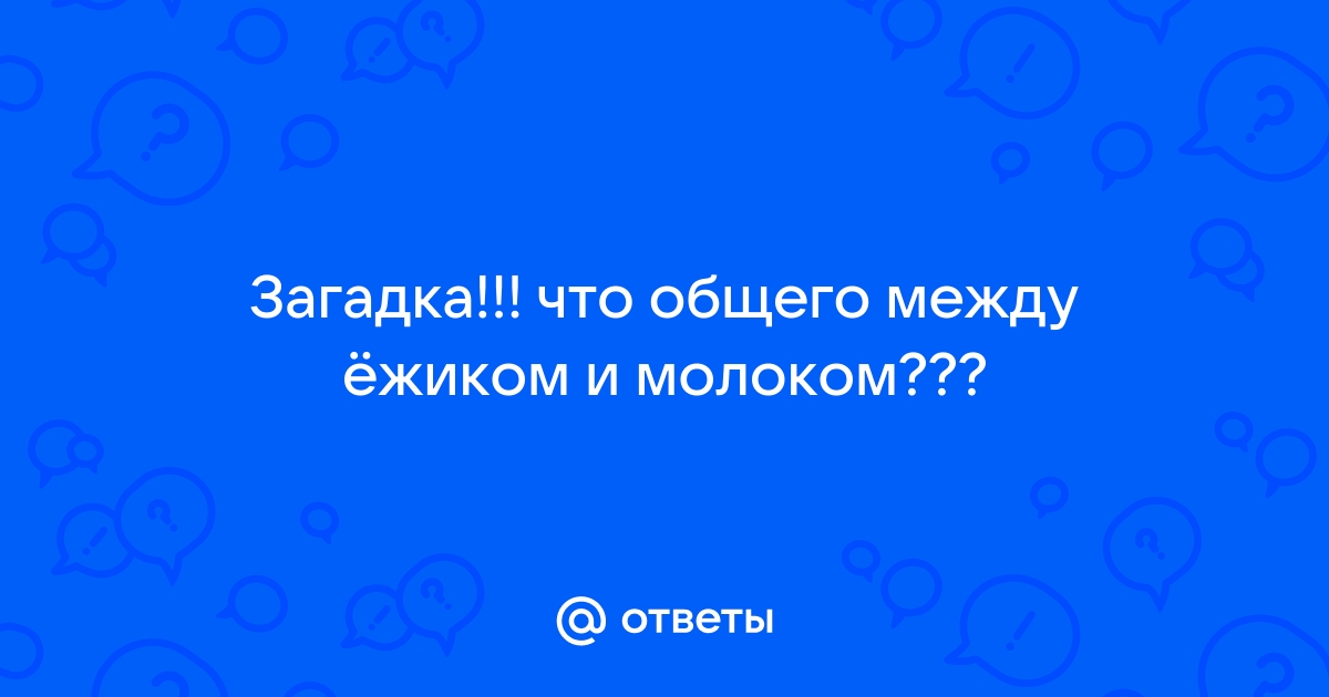 Что общего между ежиком и молоком