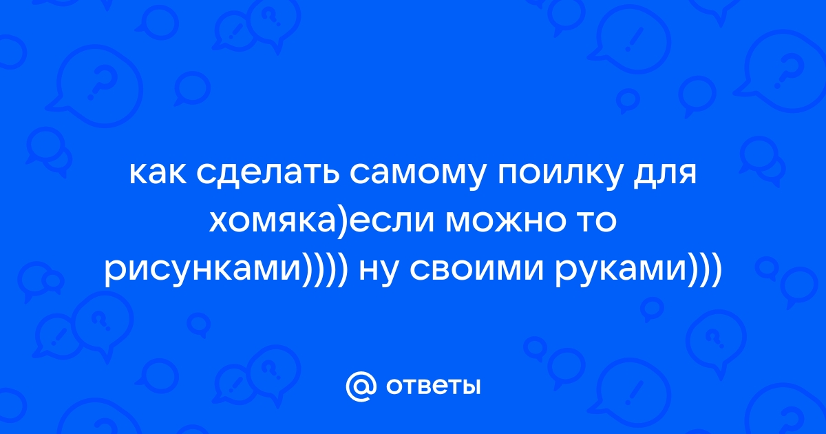 Виды поилок для хомячков