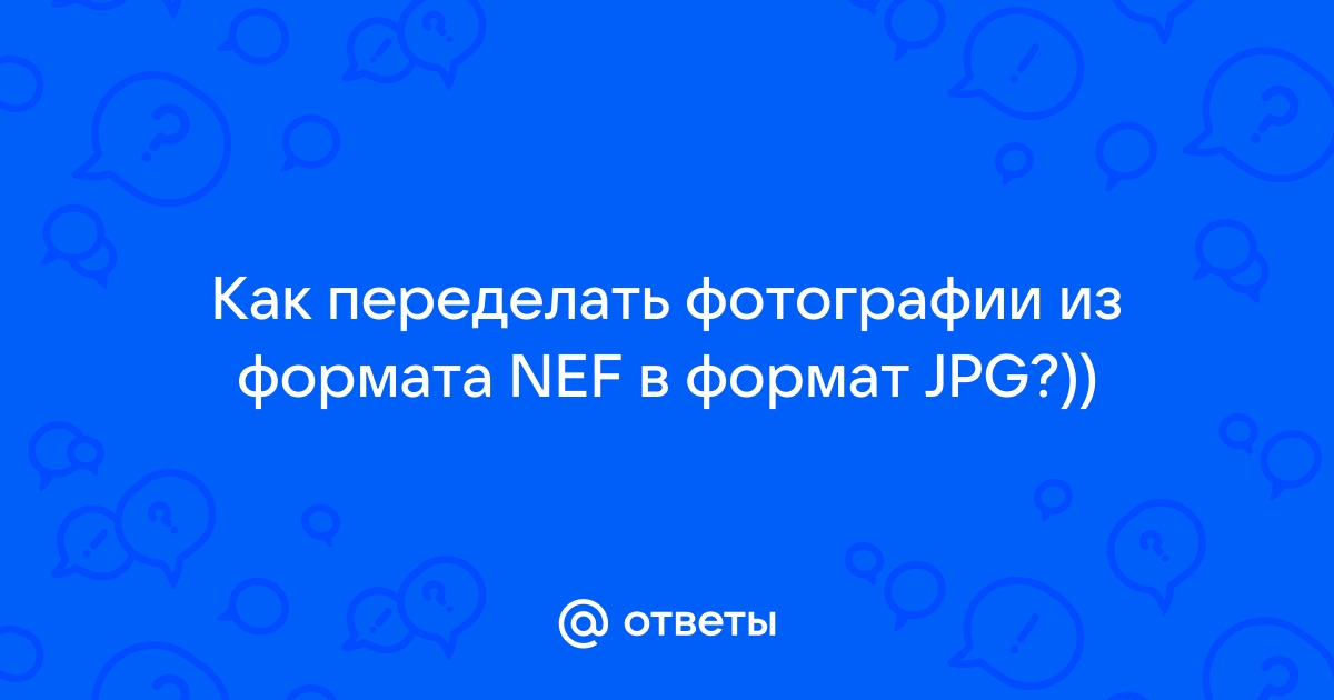 Конвертируем формат NEF | Фотоконвертер