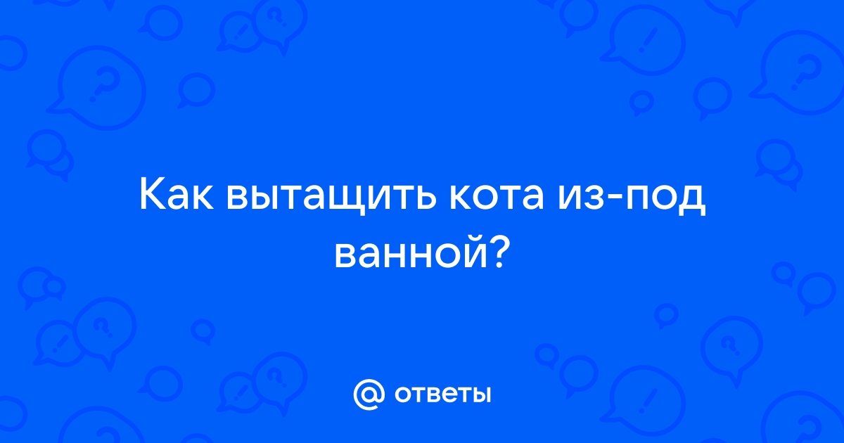 Как вытащить кота из под ванной