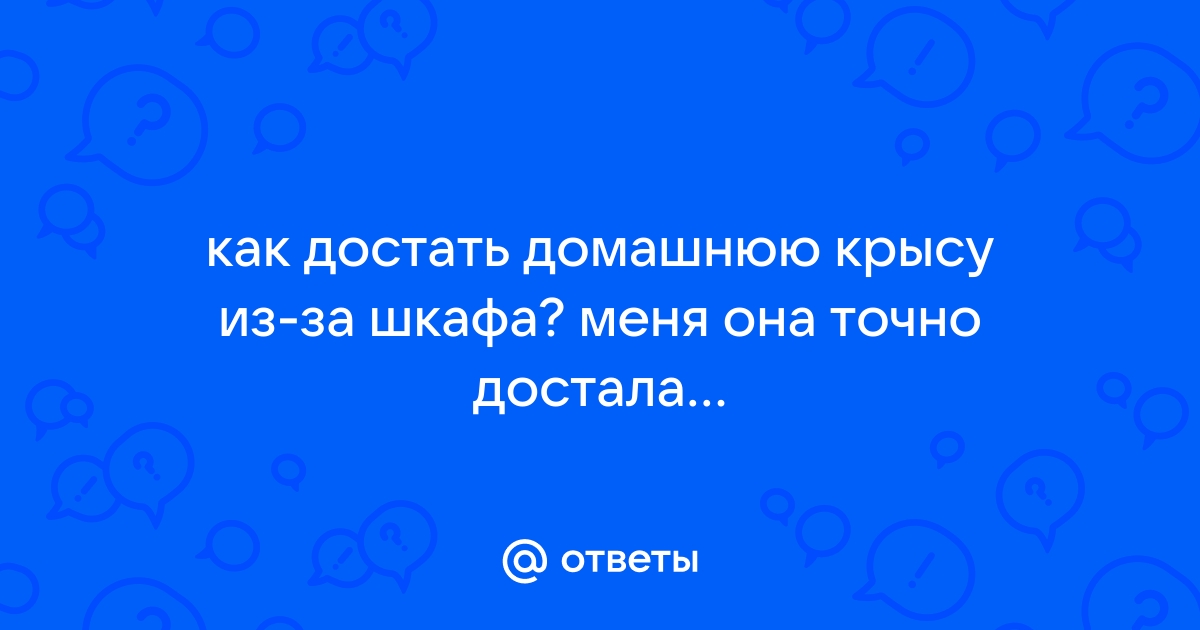 Как достать крысу из под шкафа