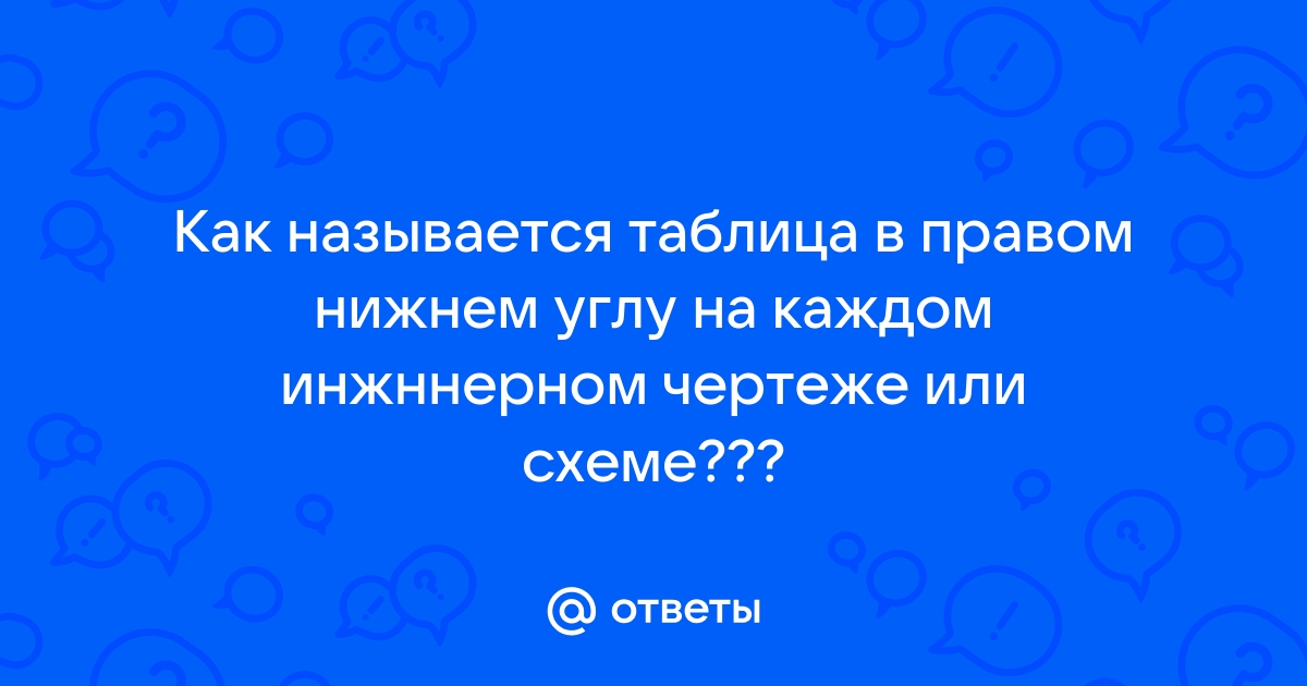 Как называется таблица на чертеже в правом нижнем углу