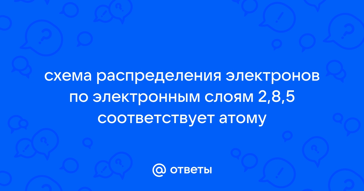 Схема распределения электронов по электронным слоям 2 8