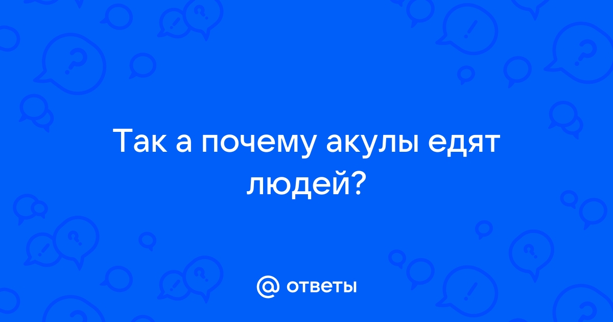 Почему акулы не едят драйверов