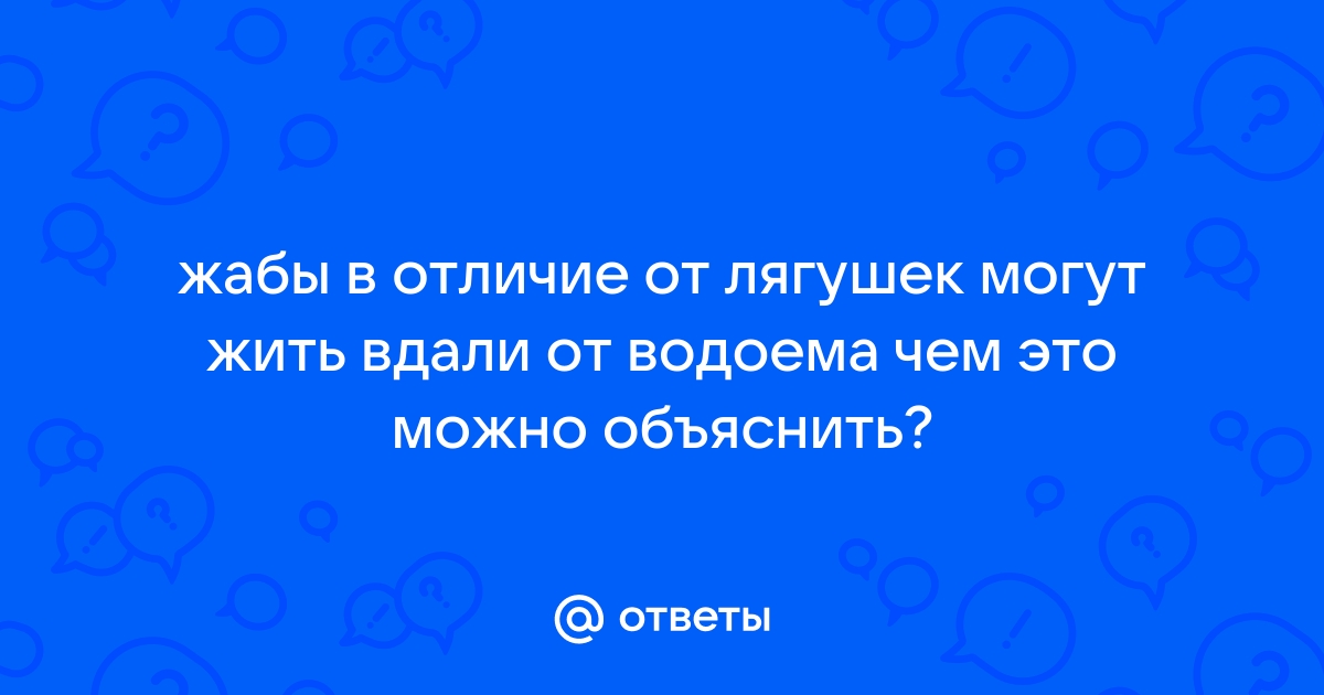 В чем разница между лягушкой и жабой?