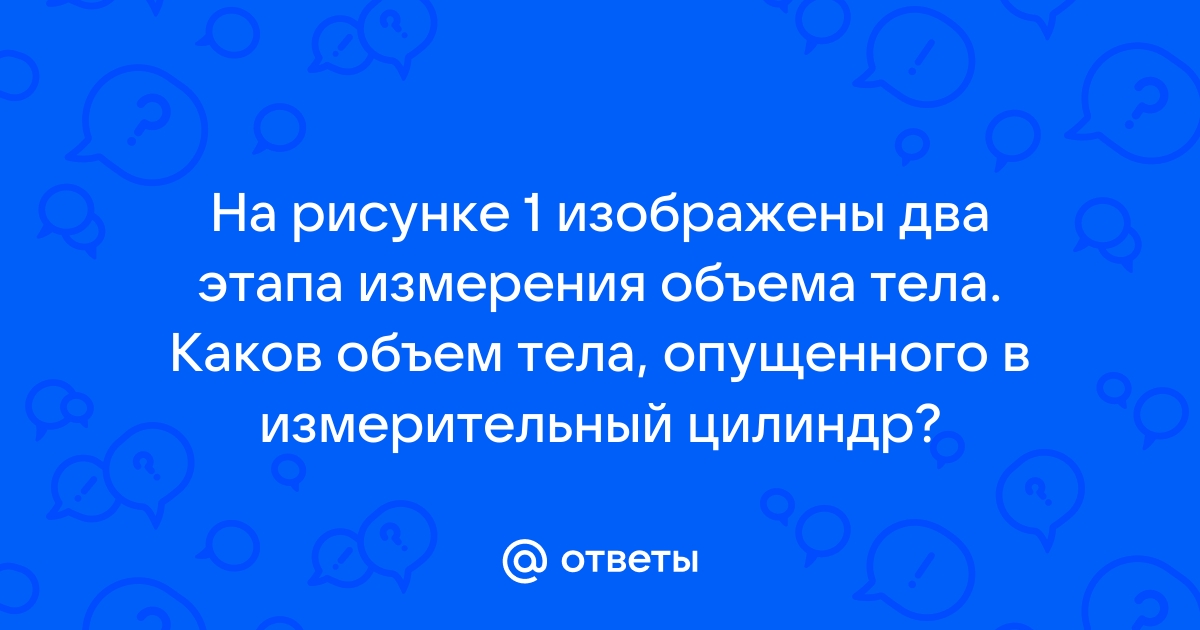 На рисунке изображены два этапа измерения объема тела