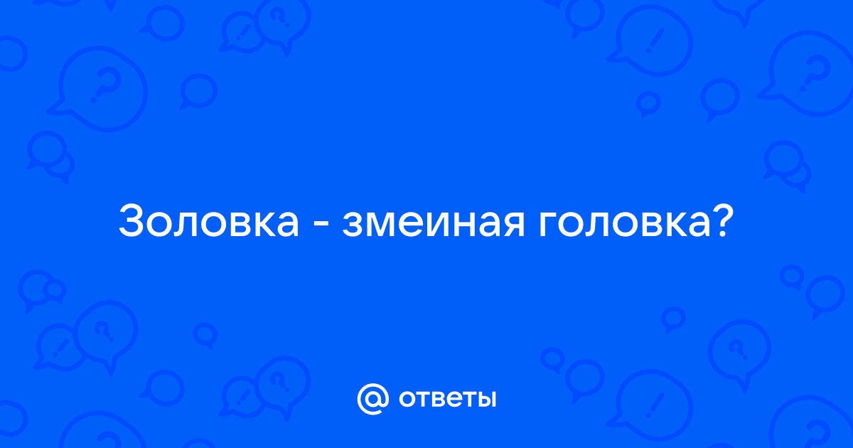 Что означает золовка змеиная головка?