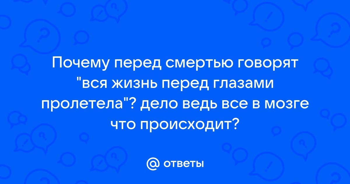 Почему перед смертью вся жизнь пролетает перед глазами — научное объяснение