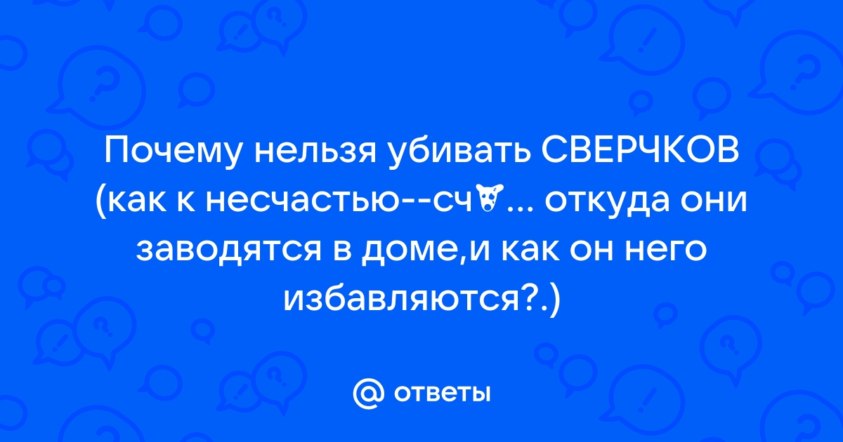 Примета: завелся сверчок в доме