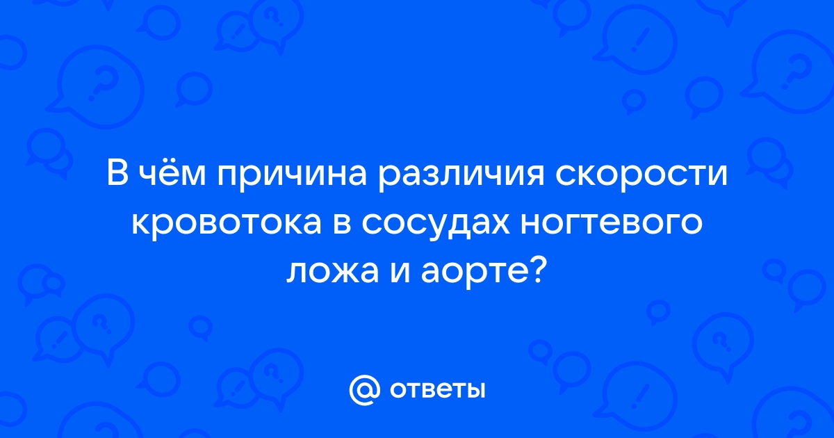 Движение крови по сосудам. Закон Бернулли