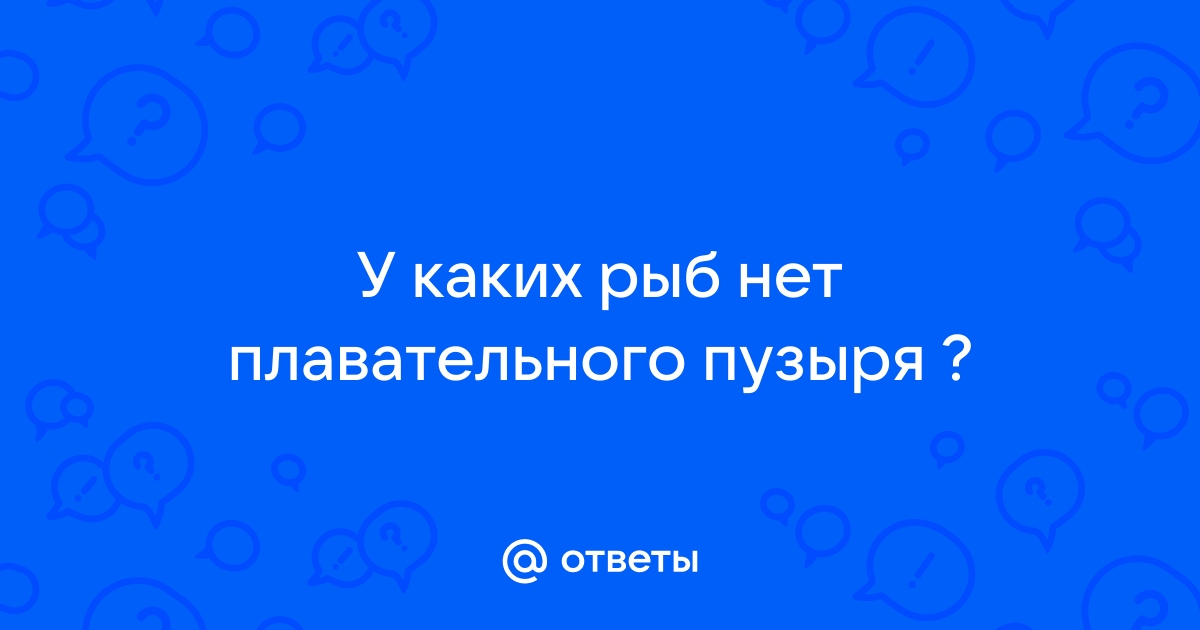 У каких нижеперечисленных рыб нет плавательного пузыря?