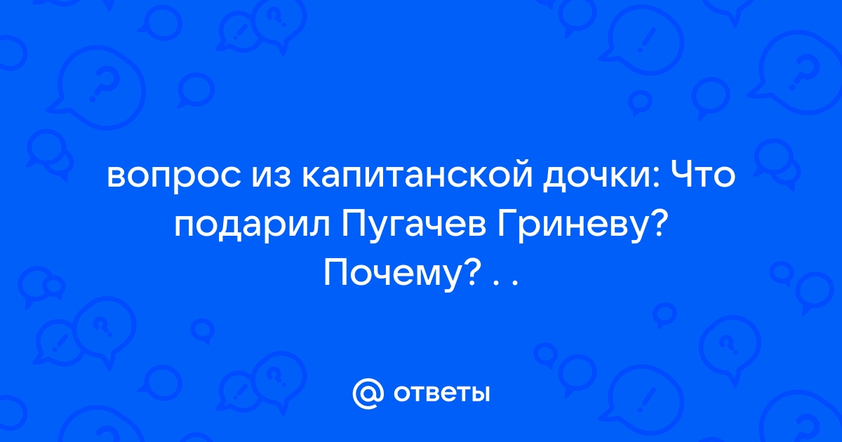 Что подарил гринев путнику