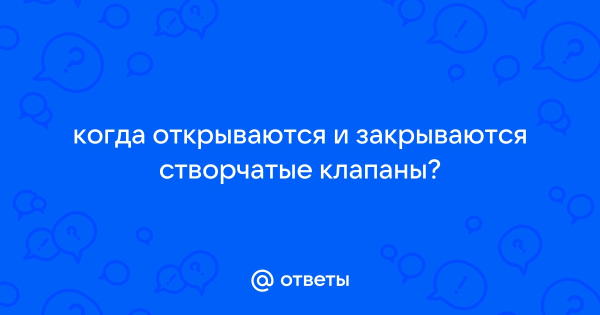 Когда закрыты створчатые клапаны