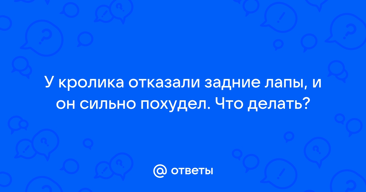 Отказали обе задние лапы у самки - АгроДоктор - Кролиководство