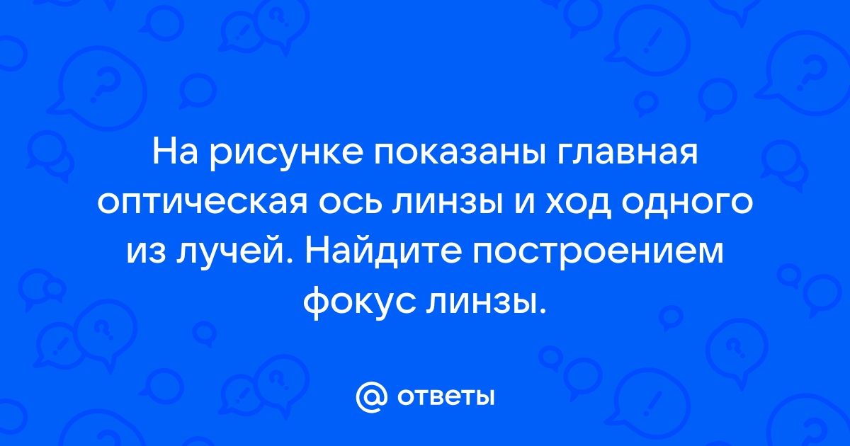 На рисунке показана главная оптическая ось