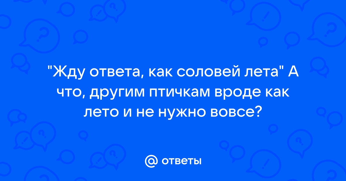 Жду ответа как соловей лета картинки